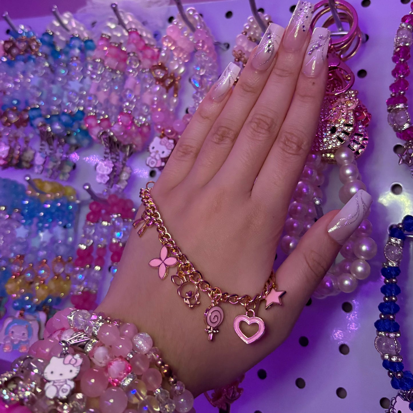 Very Pink Gold Charm bracelet