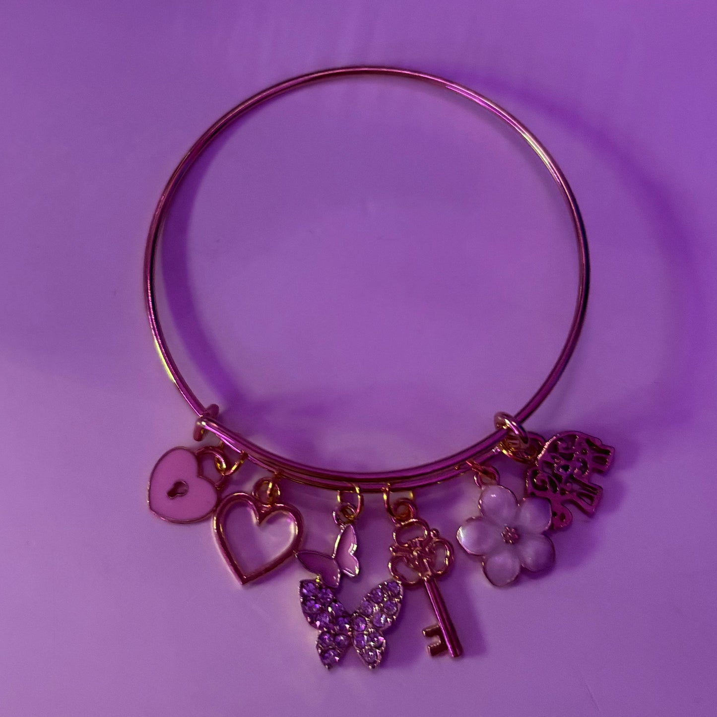 Butterfly’s Secret Gold Bangle Charm bracelet