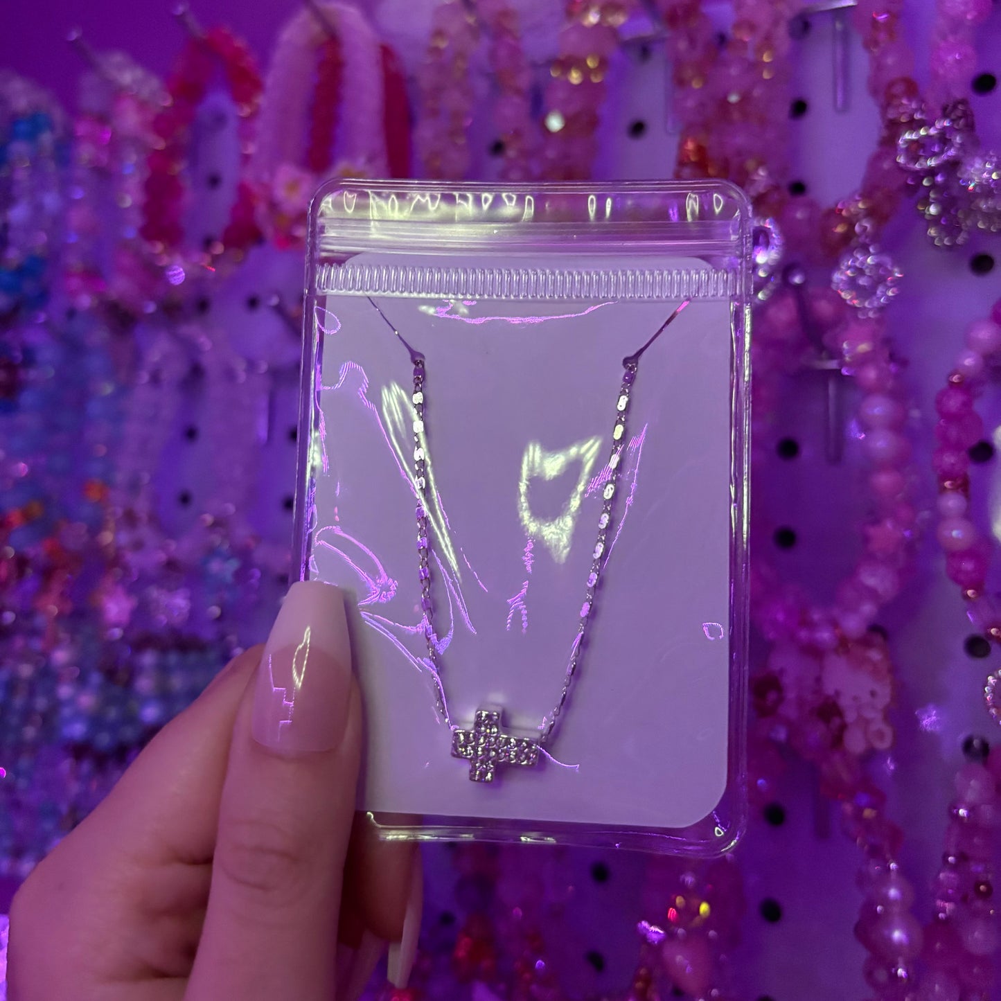 Blinged Out Cross Necklace