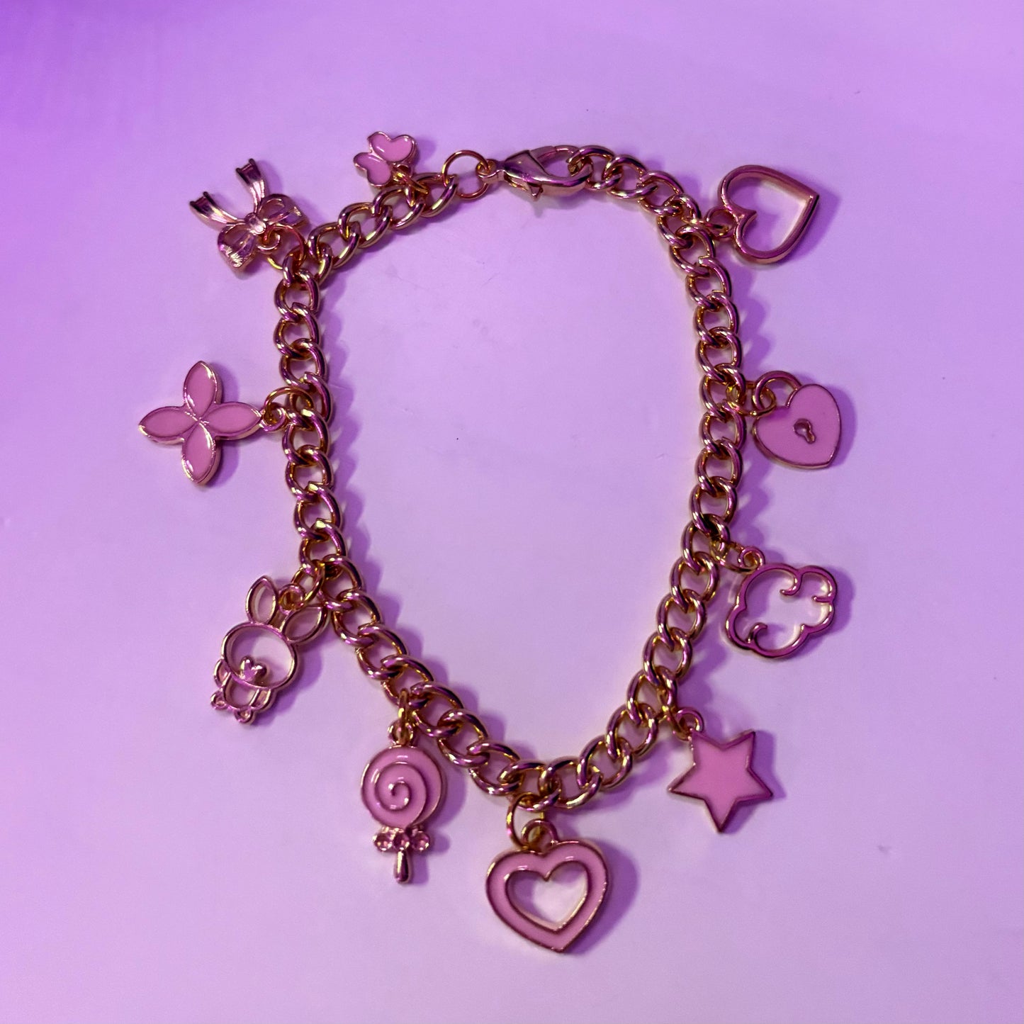 Very Pink Gold Charm bracelet