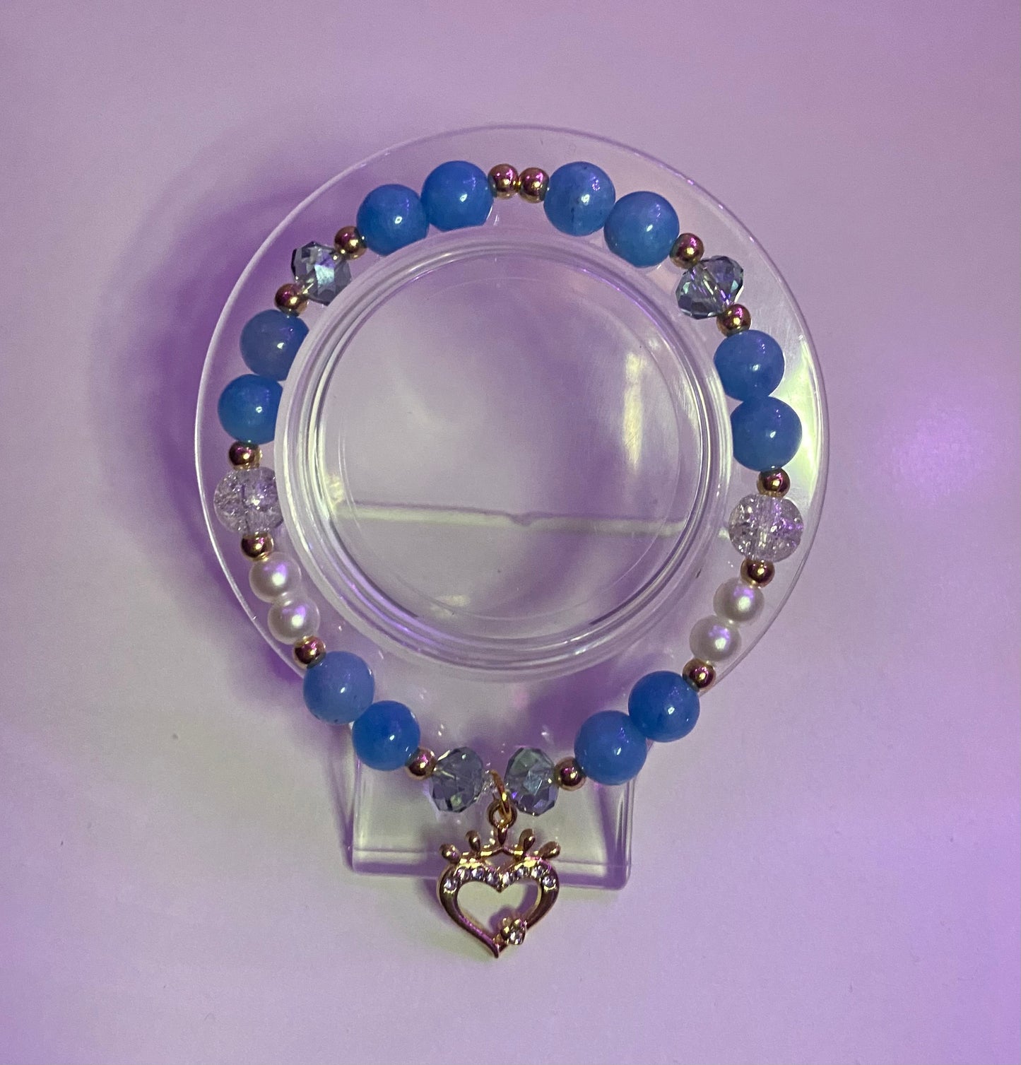 Gold Heart with blue