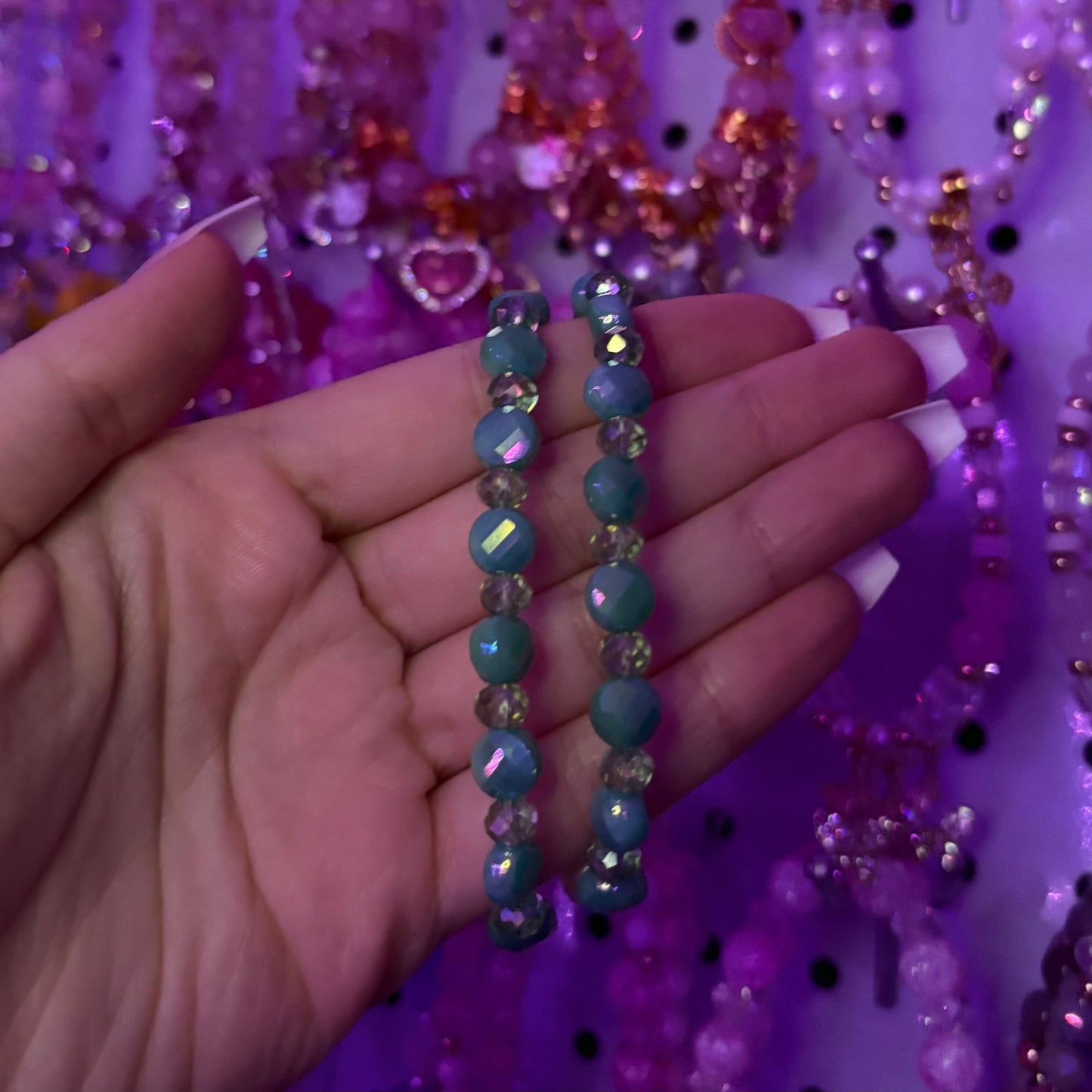 Tropical Jade Green Rhinestone Cross