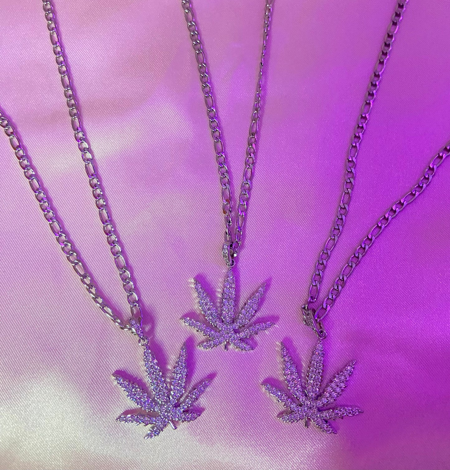 Rhinestone Cannabis necklace