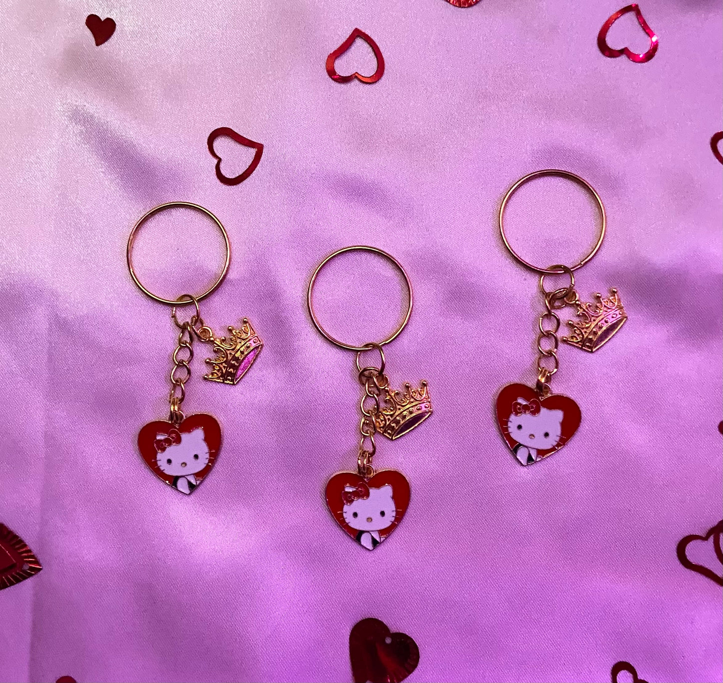 Hello Kitty Heart and Crown keychain