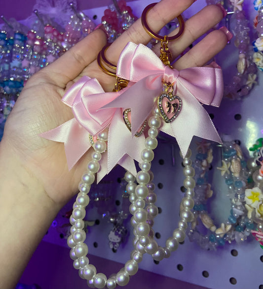 Pink bow purse charm/keychain