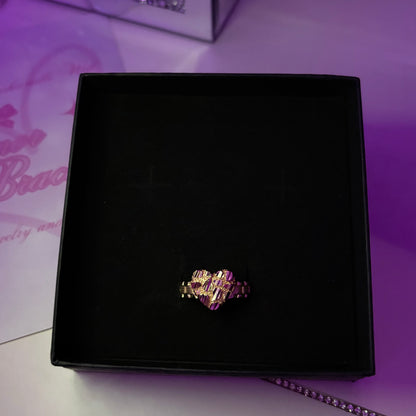 Gold Heart Nugget Ring