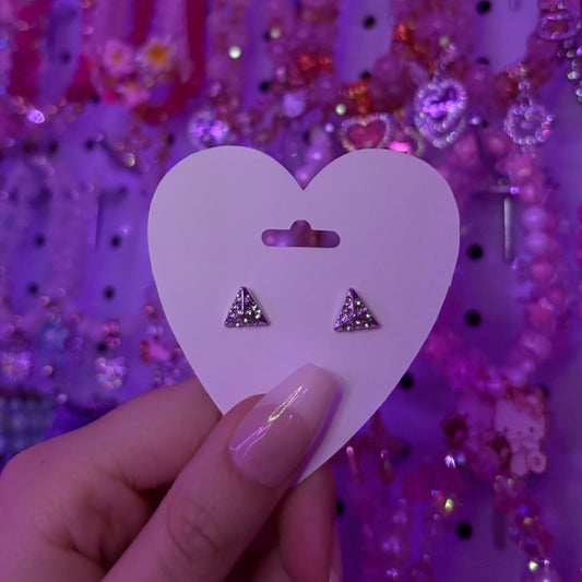 Blinged Out Triangle Earrings