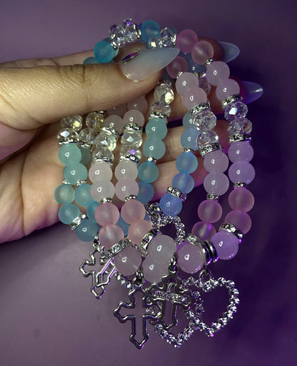 Heart cross bracelets