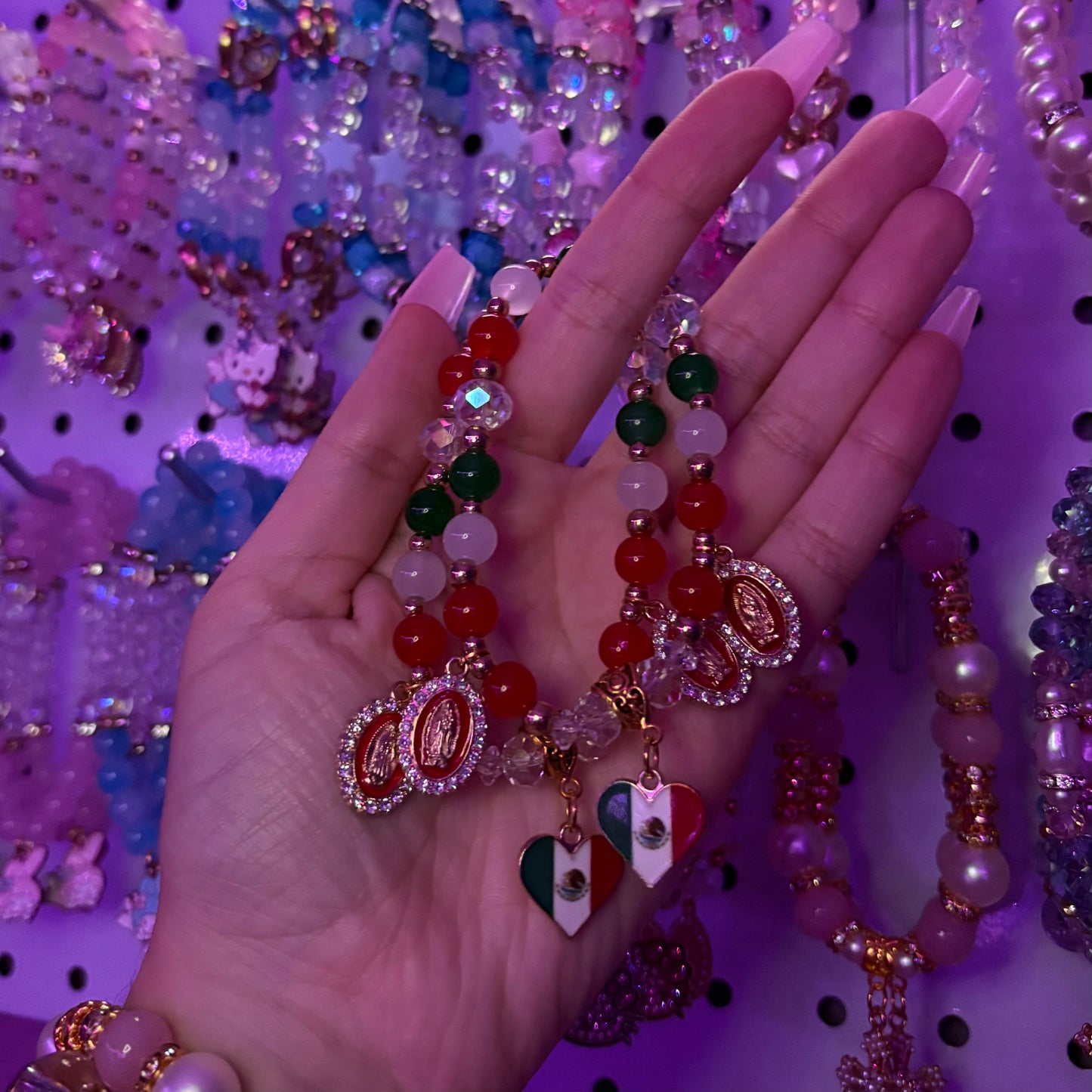 Mexico Flag with Virgin Mary’s