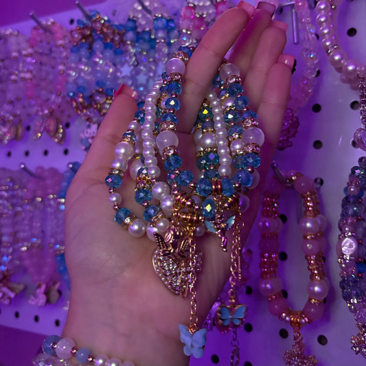 Butterfly Angel Blue bracelet stack