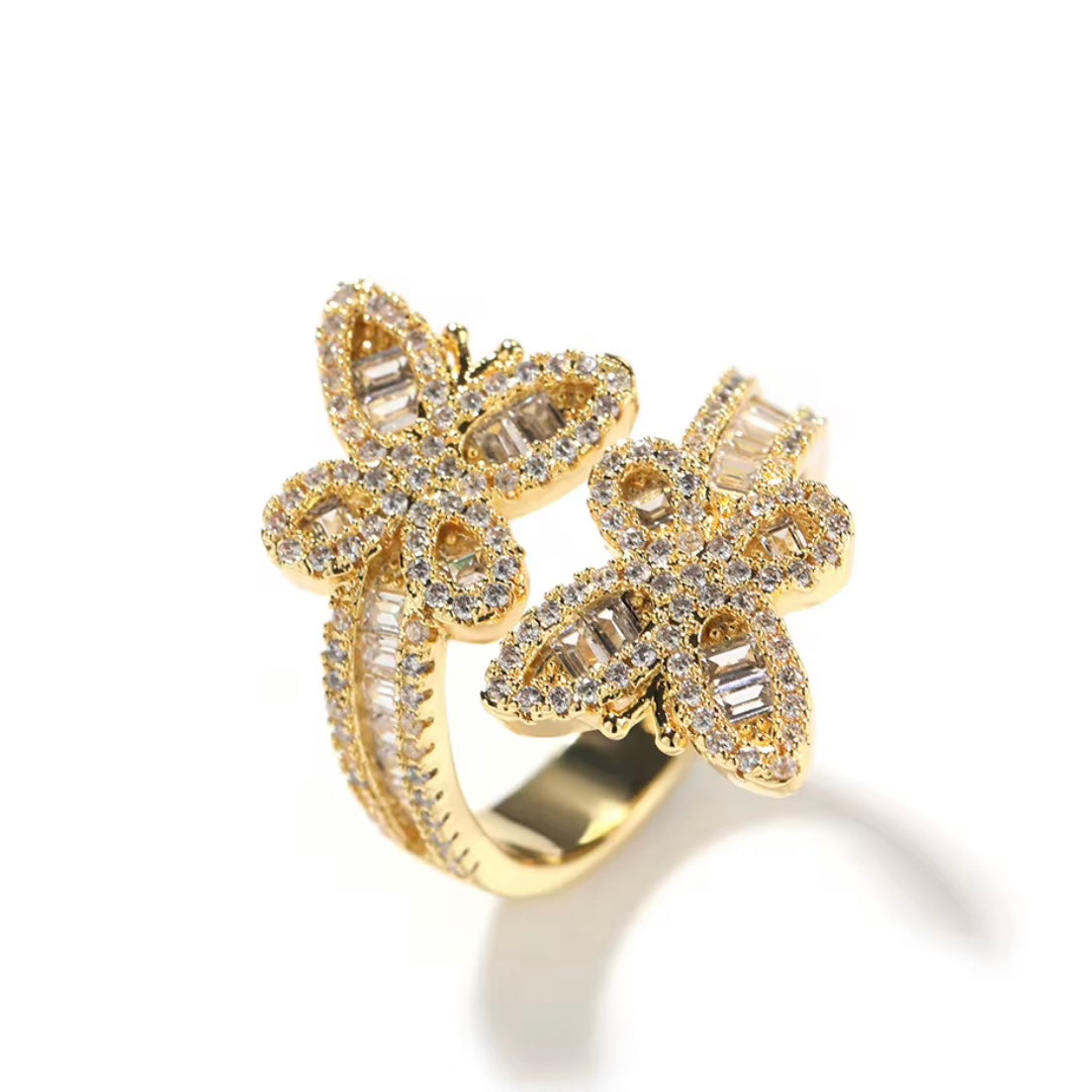 Blinged Out Butterfly Adjustable Ring