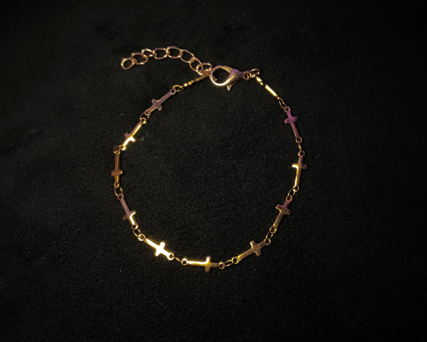 Gold Cross chain bracelet