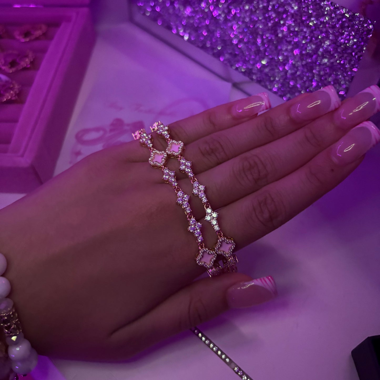Blinged Out Clover Bracelet