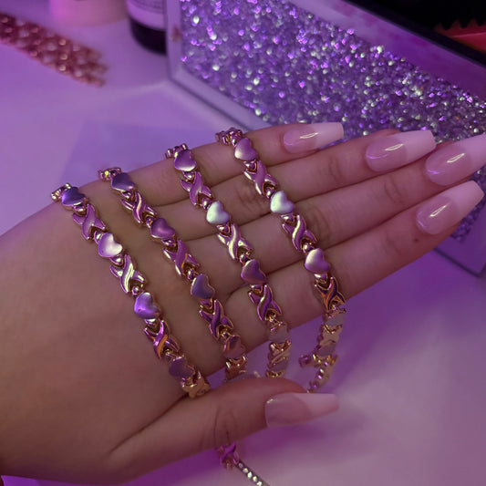 Xoxo Gold Colorful Chain Bracelet