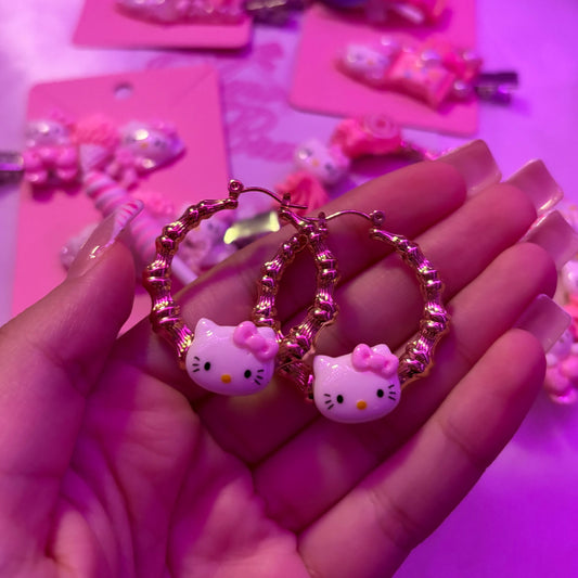 Small Hello Kitty Gold Hoop Earrings
