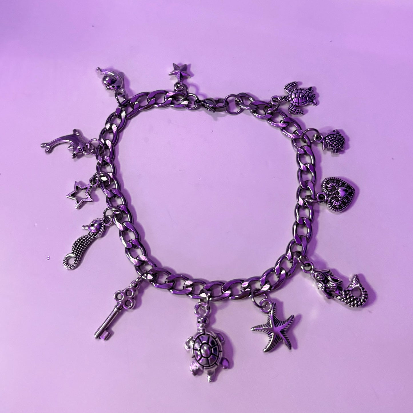 Ocean themed Silver Charm bracelet