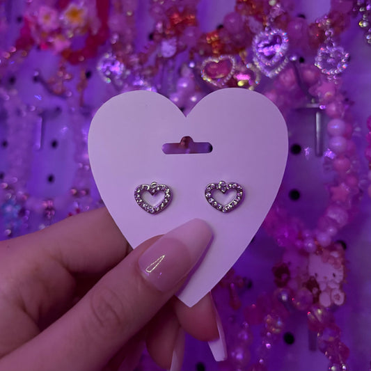 Blinged Out Heart Earrings