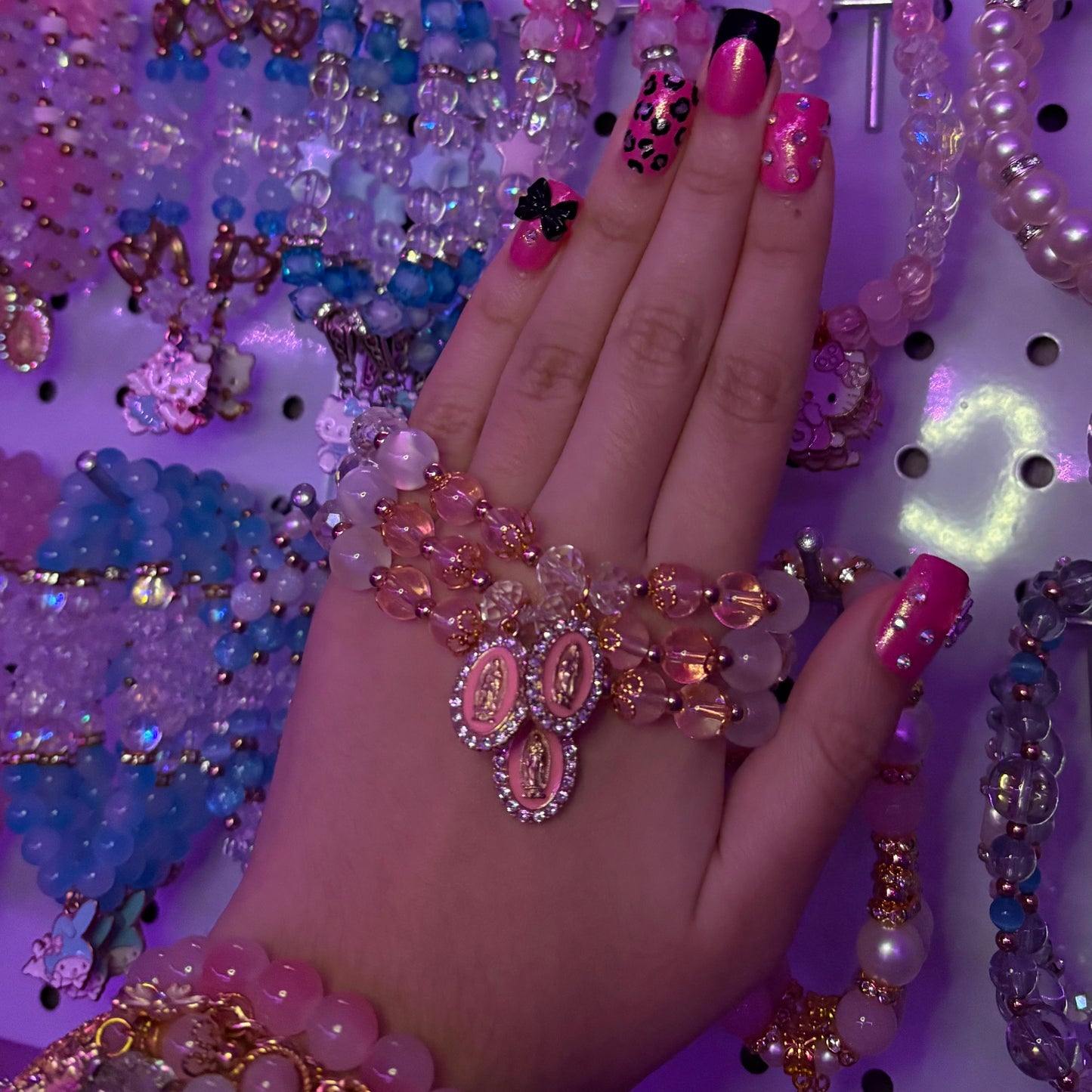 Crystal Pink Virgin Mary