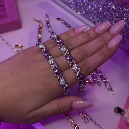 Xoxo Rhinestone Chain Bracelet