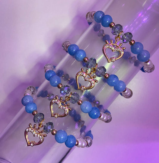 Gold Heart with blue