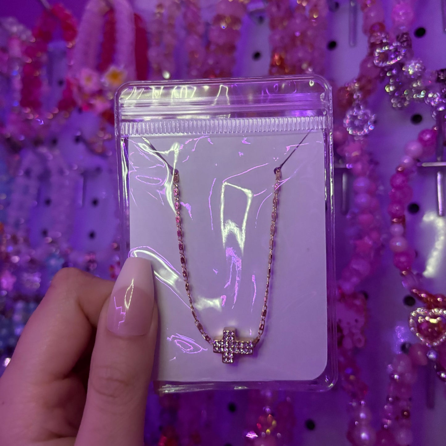 Blinged Out Cross Necklace