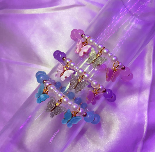 Pretty butterflies with pearls