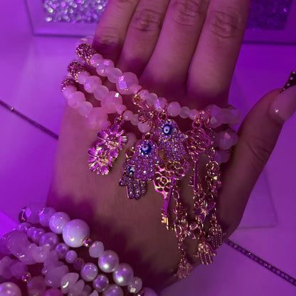 Mal de Ojo Pink Charm Bracelet