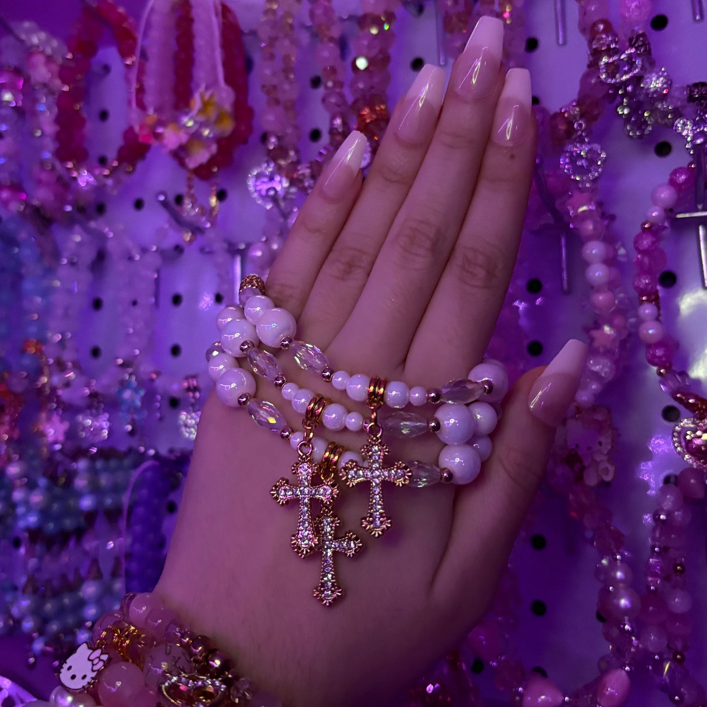 Ethereal Pink Gold Cross