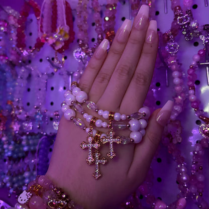 Ethereal Pink Gold Cross