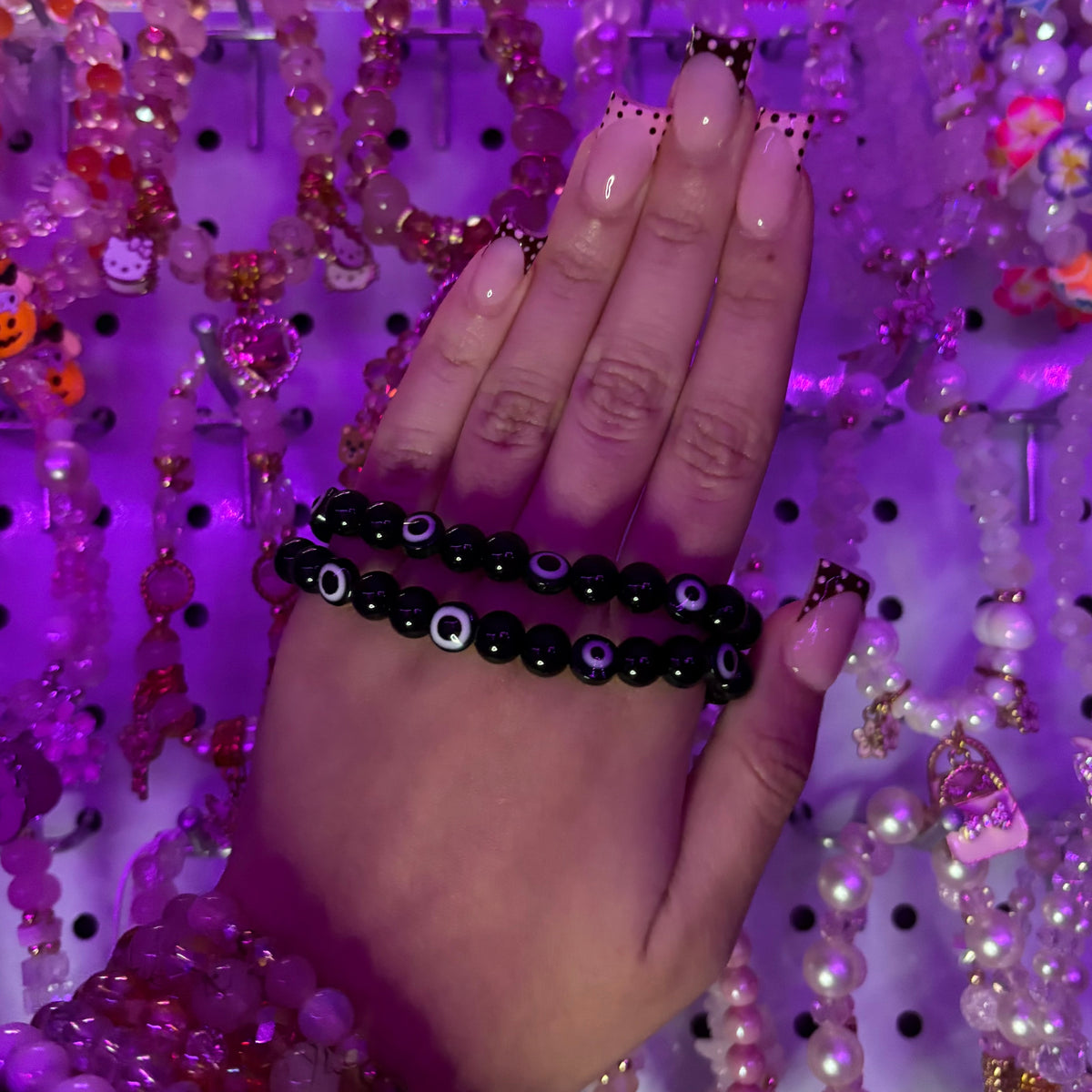Black Beaded Evil Eyes