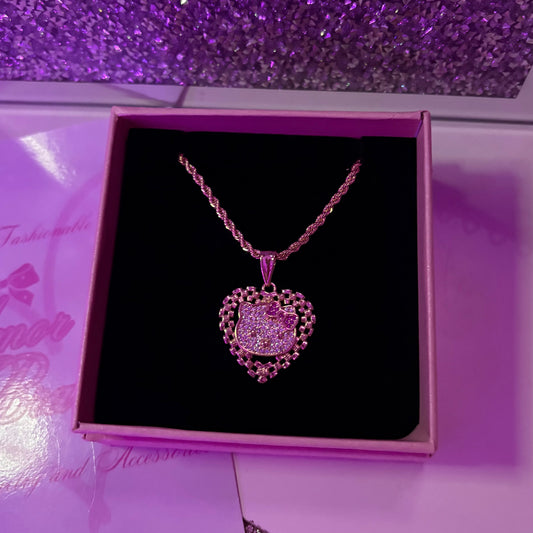 Blinged-Out Hello Kitty Gold Necklace