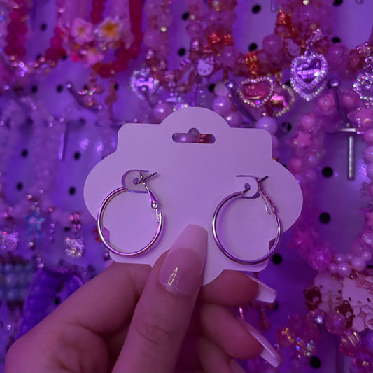 Smooth Silver Hoop Earrings