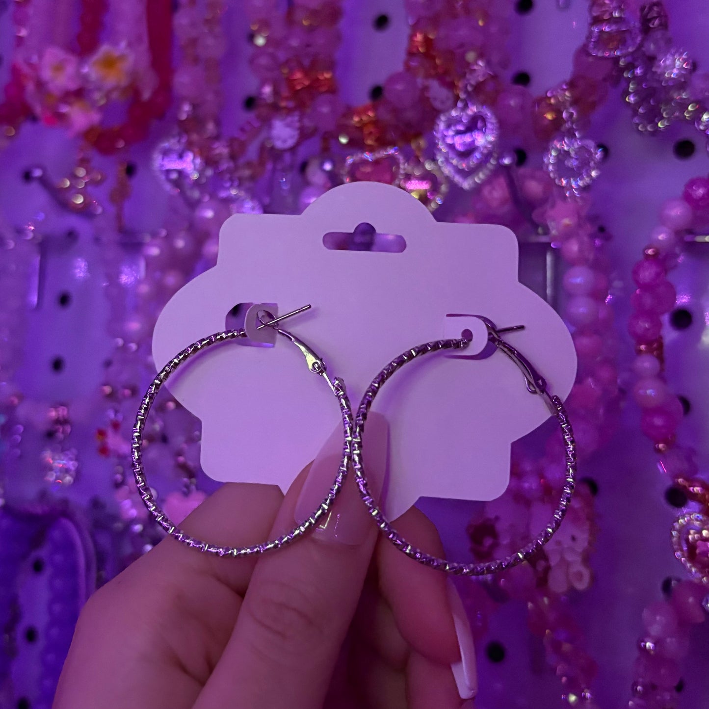 Medium Silver Hoop Earrings