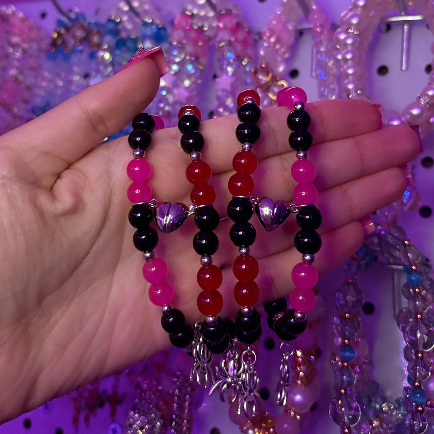 Spider Magnetic Heart bracelets