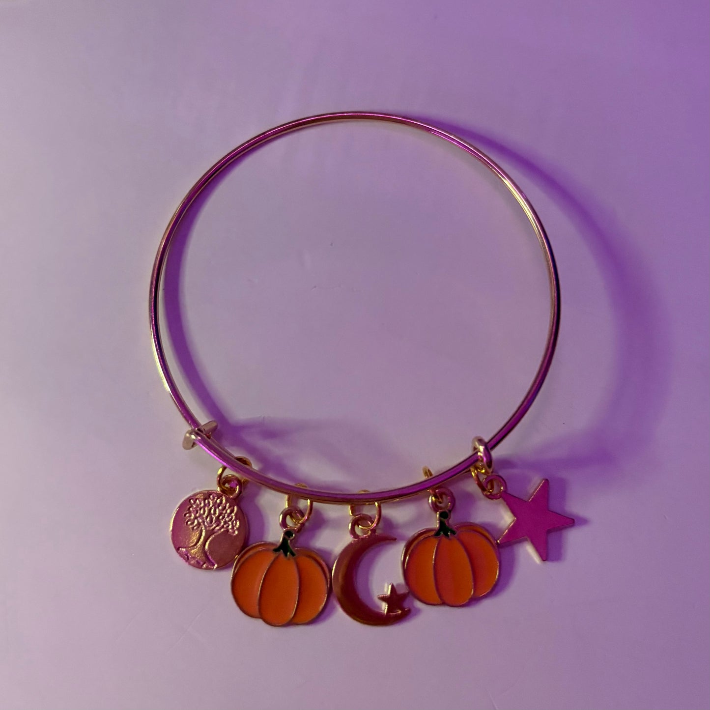 Pumpkin Patch Gold Bangle Charm bracelet