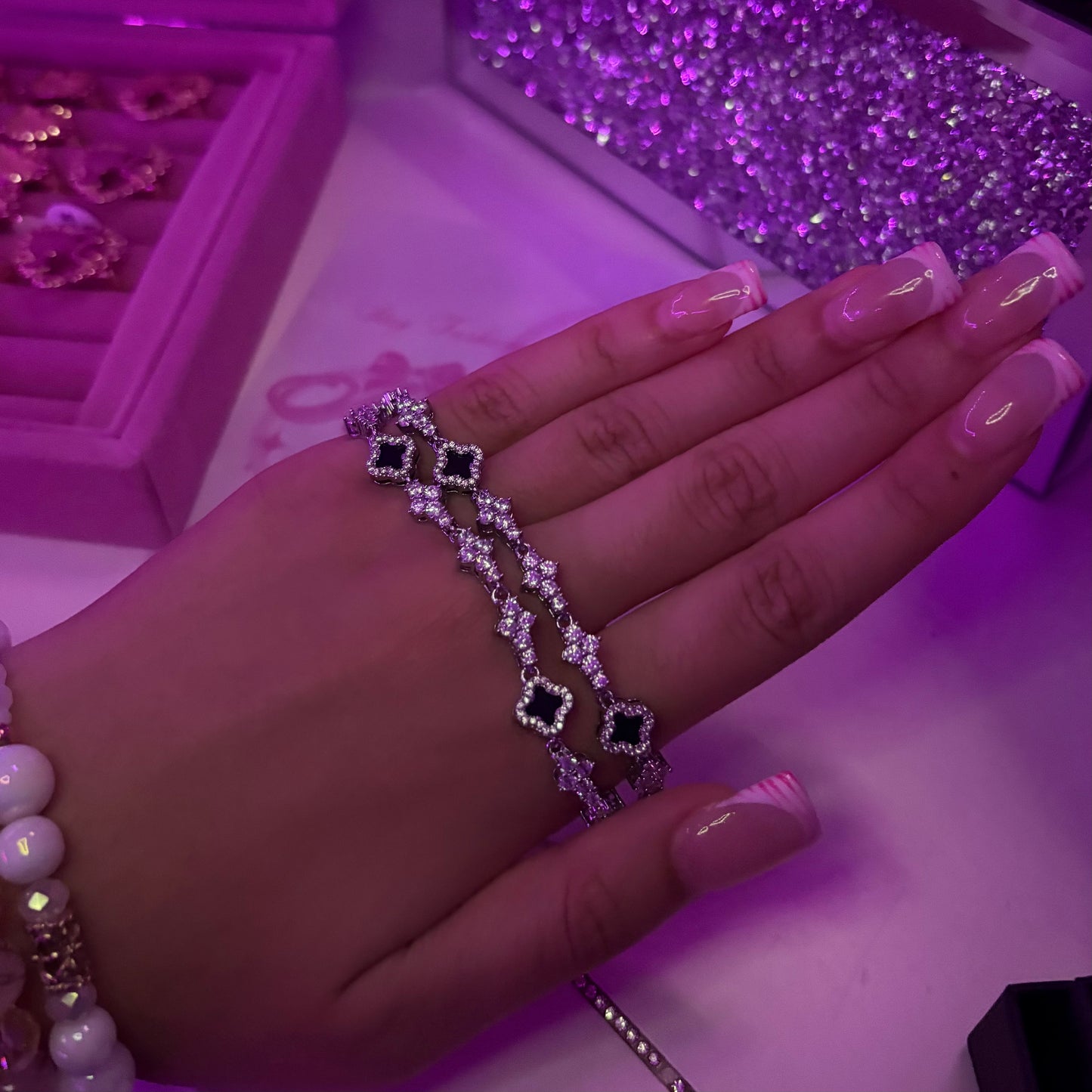 Blinged Out Clover Bracelet