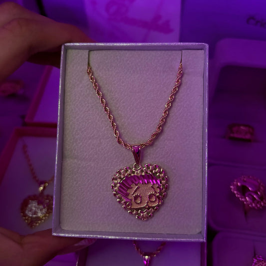 Betty Boop Heart Gold Necklace