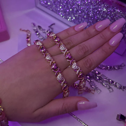 Xoxo Rhinestone Chain Bracelet