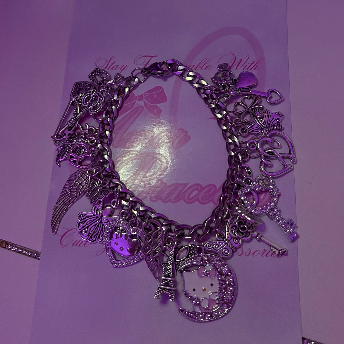 Hello Kitty Silver Junky Charm Bracelet