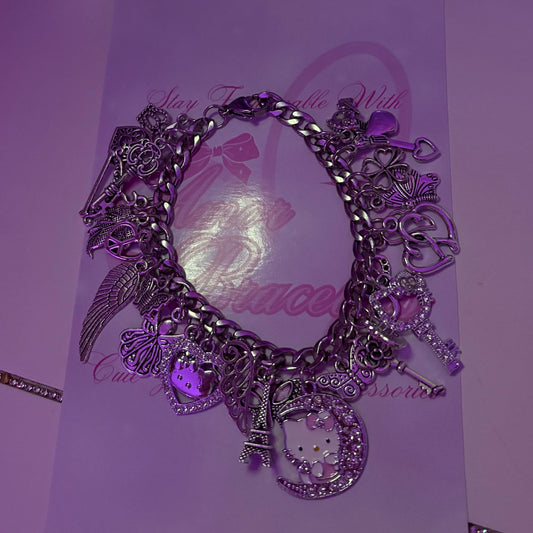 Hello Kitty Silver Junky Charm Bracelet