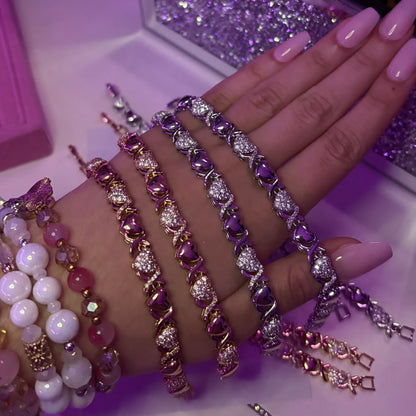 Xoxo Rhinestone Chain Bracelet