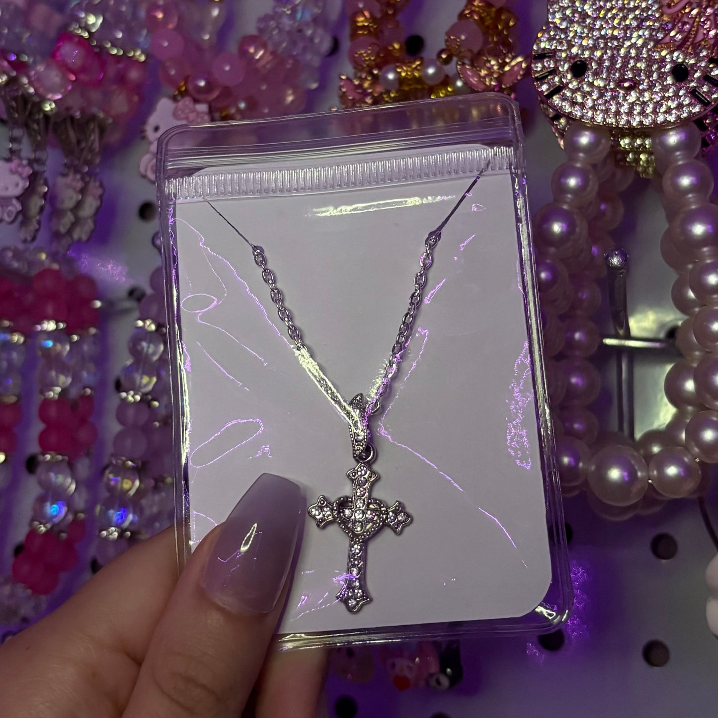 Silver cross necklace