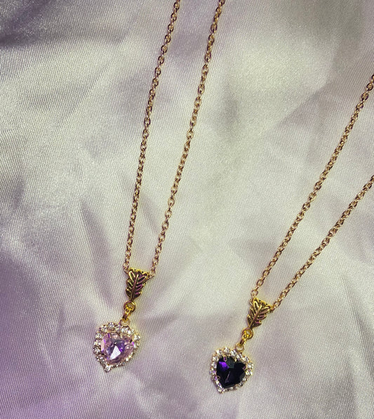 Heart gemstone necklace