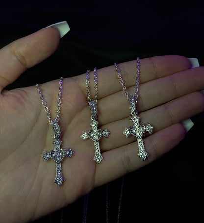 Silver cross necklace