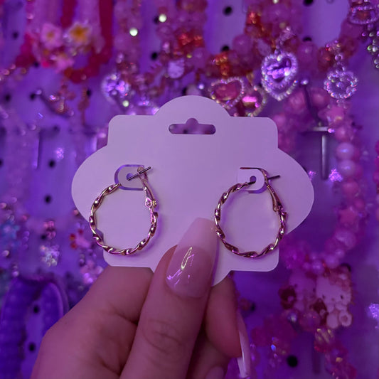 Gold Twisted Hoop Earrings